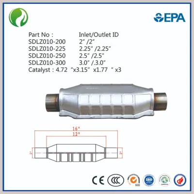 Conversor catalítico universal de alto desempenho em OBD/Euro 2/Euro 3/Euro 4/Euro 5 para peças automotivas do sistema de exaustão