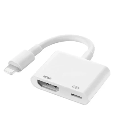 Adaptador de vídeo AV de 8 pinos para HDMI para Apple Lightning para conversor de adaptador AV digital com porta de carregamento de iluminação para monitor de TV HD