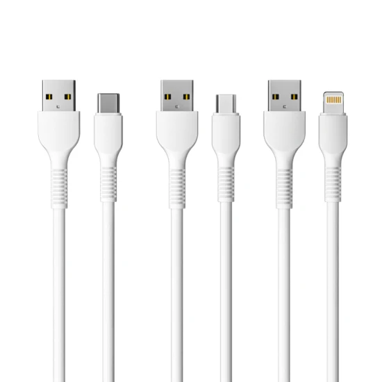 1m 2m 3m 2.4A 3A PVC / TPE Micro USB Tipo C Cabo USB Lightning Atacado Acessórios para telefone celular Cabo de dados Cabo carregador USB para telefones Huawei Xiaomi Samsung